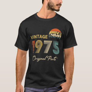 Camiseta Retro Vintage 1975 Partes Originais Aniversário