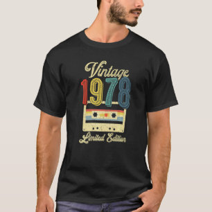 Camiseta Retro Vintage 1978 Cassette Tape 44 Birthday Mus