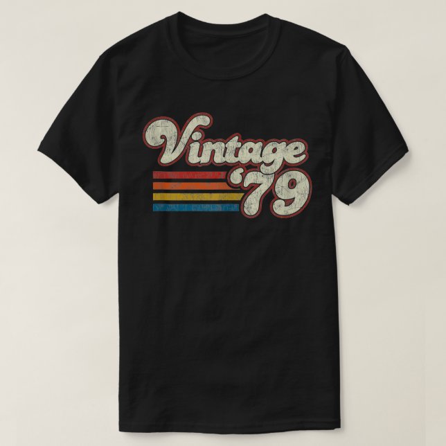 Camiseta Retro Vintage 1979 Aniversário (Frente do Design)