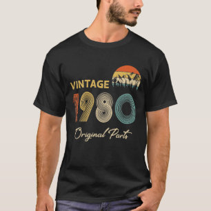 Camiseta Retro Vintage 1980 Original Parts Birthday