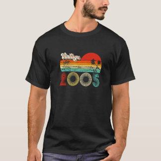 Camiseta Retro Vintage, 2005, 18 anos Homens de Aniversário