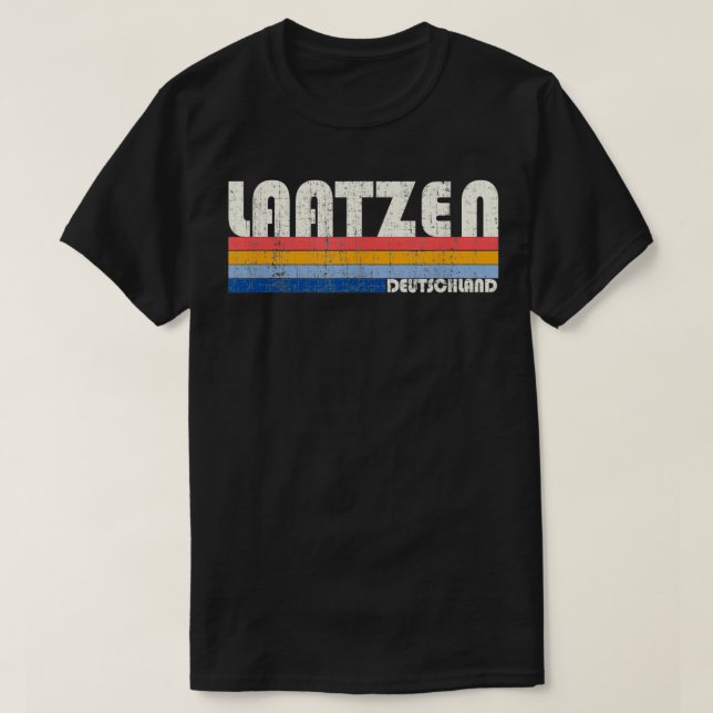 Camiseta Retro Vintage 70s 80s Style Laatzen, Alemanha (Frente do Design)