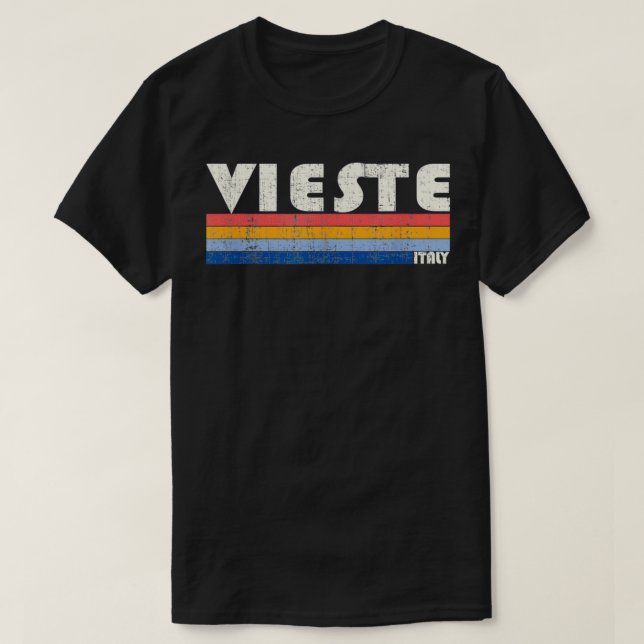 Camiseta Retro Vintage 70s 80s Style Vieste, Italy  (Frente do Design)