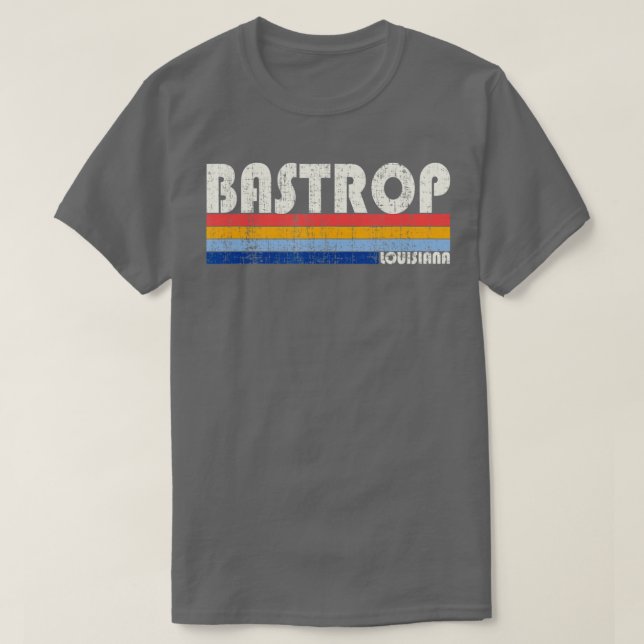 Camiseta Retro Vintage 70s Estilo 80s Bastrop Louisiana (Frente do Design)