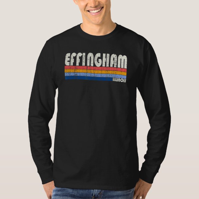 Camiseta Retro Vintage 70s Estilo 80s Effingham Illinois (Frente)