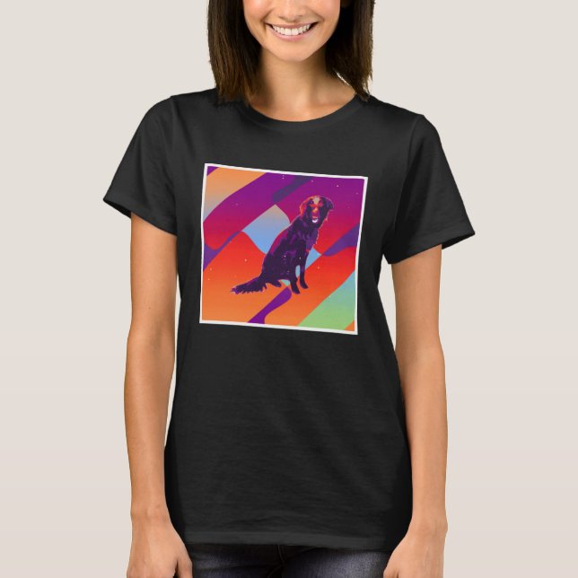Camiseta Retro Vintage Aesthetic Flat Coated Retriever (Frente)