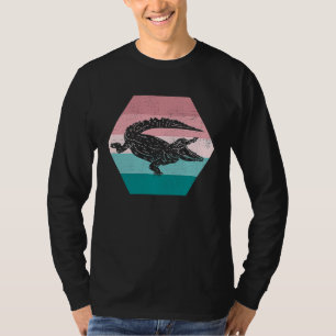 Camiseta Retro Vintage Alligator Silhouette Wilette Animal