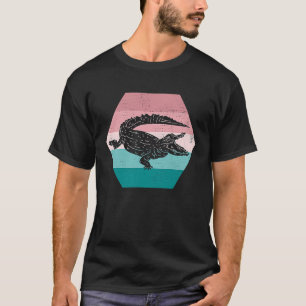 Camiseta Retro Vintage Alligator Silhouette Wilette Animal 