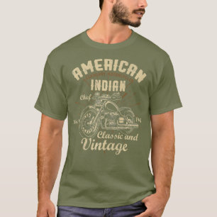 Camiseta Retro Vintage American Motorcycle Indian for Old