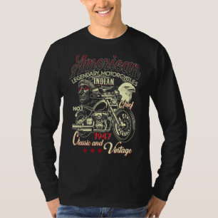 Camiseta Retro Vintage American Motorcycle Indian For Old B