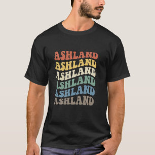 Camiseta Retro Vintage Ashland Divertido Hippie Wavy Text V