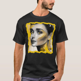 Camiseta retro vintage audrey yellow gold colors 1