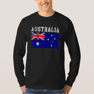 Camiseta Retro Vintage Austrália Flag Roots australianos