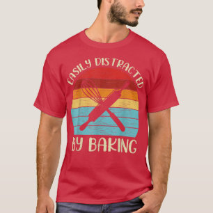 Camiseta Retro Vintage Baking Lover Funny Facilmente Distra