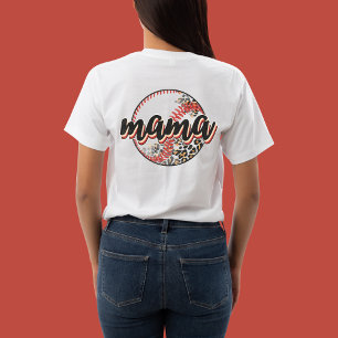 Camiseta Retro Vintage Baseball Mama, Frente Fotográfica do