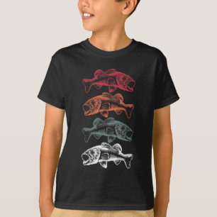 Camiseta Retro Vintage Bass Dia de os pais Pescador