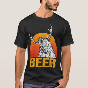 Camiseta Retro Vintage Bear Mix Deer Beer Beer