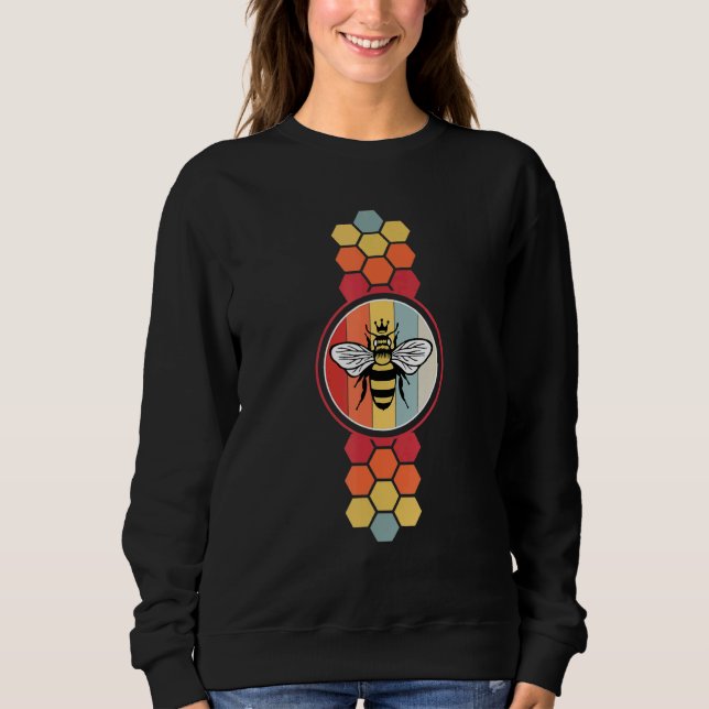 Camiseta Retro Vintage Bee Honeycomb Beekeeper Beekeeping (Frente)