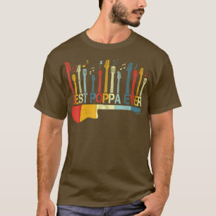 Camiseta Retro Vintage Best Poppa Ever Guitar Lover Guitari