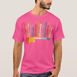 Camiseta Retro Vintage Best Uncle Ever Guitar Lover Guitari