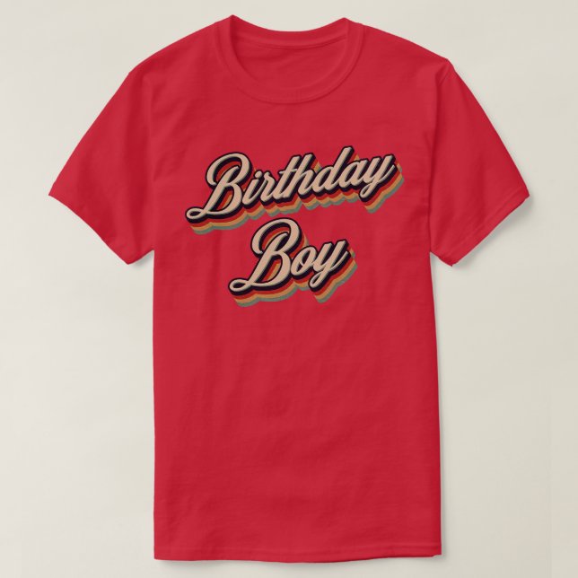 Camiseta Retro Vintage Birthday Boy (Frente do Design)