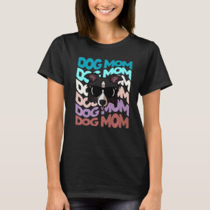 Camiseta Retro Vintage Border Collie Dog Mãe Legal Sunglass