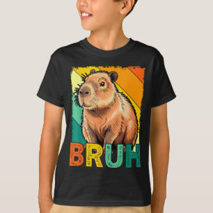 Camiseta Retro Vintage Capivara Bruh Meme Para Meninos Meni