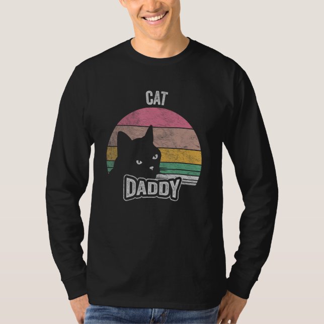Camiseta Retro Vintage Cat Daddy  Pet Mom Dad  Cat (Frente)