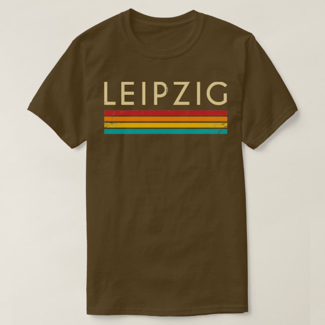 Camiseta Retro Vintage, cidade de Leipzig, nome Souvenir (Frente do Design)