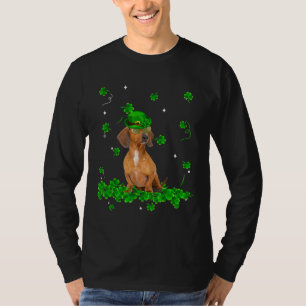 Camiseta Retro Vintage Dachshund Rua Patrick S Day Clover