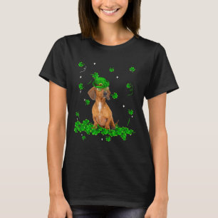 Camiseta Retro Vintage Dachshund Rua Patrick S Day Clover