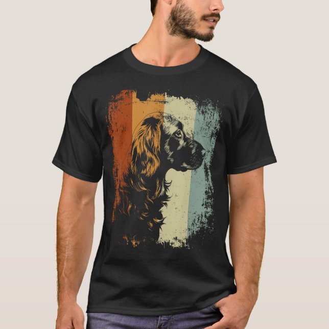 Camiseta Retro Vintage Design English Setter Dog (Frente)