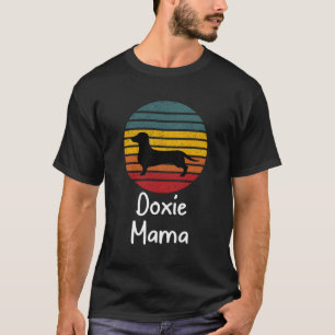 Camiseta Retro Vintage Doxie Mama Dachshund Mamãe Cachorro 