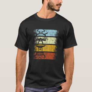 Camiseta Retro Vintage Drones Drone Quadrocopter Drone Pilo