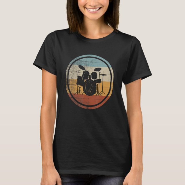 Camiseta Retro Vintage Drummer Percussionist Drums (Frente)