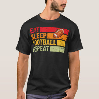 Camiseta Retro Vintage Eat Sleep Football Repeat American