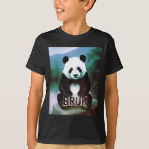 Camiseta Retro Vintage Engraçado Bruh Panda Gíria Meme Anim