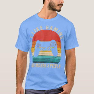 Camiseta Retro Vintage Eu Gosto De Jogos E Talvez 3 Pessoas