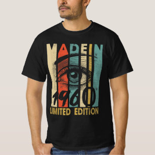 Camiseta Retro Vintage Feito Em 1960 Limited Edition , Happ