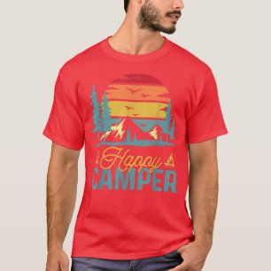 Camiseta Retro Vintage Feliz Campo Engraçado Acampamento