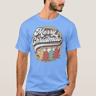 Camiseta Retro Vintage Feliz Natal Com Árvore De Natal