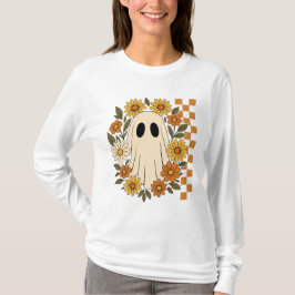 Camiseta Retro Vintage Floral Ghost Halloween