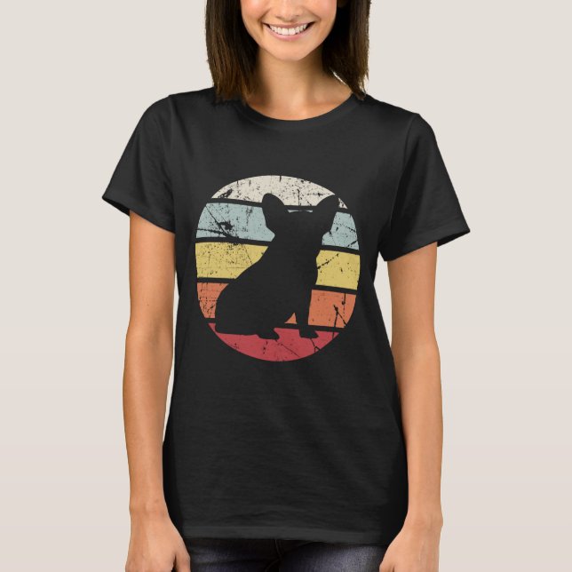Camiseta Retro-vintage, frenage-buldog pet d (Frente)