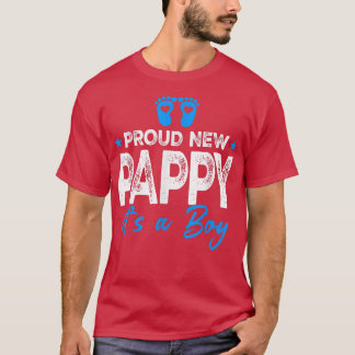 Camiseta Retro Vintage Gender Reveal Proud New Pappy It's A