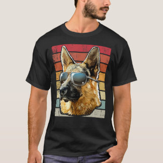 Camiseta Retro Vintage German shepherd Cachorro Mãe Pai Pet