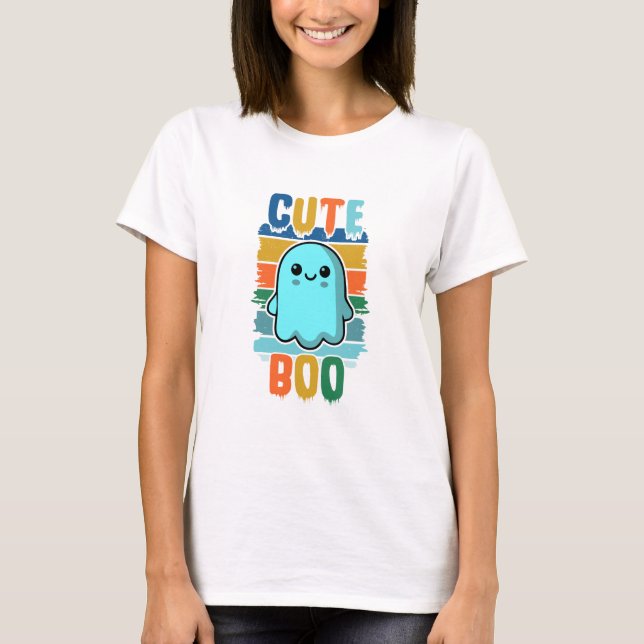 Camiseta Retro Vintage Ghost do Dia das Bruxas (Frente)