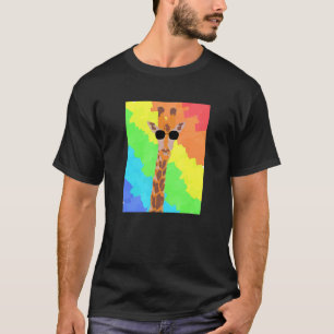 Camiseta Retro Vintage Giraffe Sunglasses  Animal