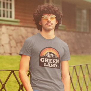 Camiseta Retro Vintage Groenlândia - Design de montanha