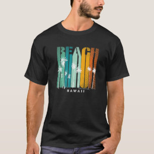 Camiseta Retro Vintage Hawaii HI Beach Palms Férias Surf V