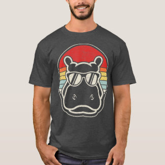 Camiseta Retro Vintage Hippo Hippopotamus Sunglass